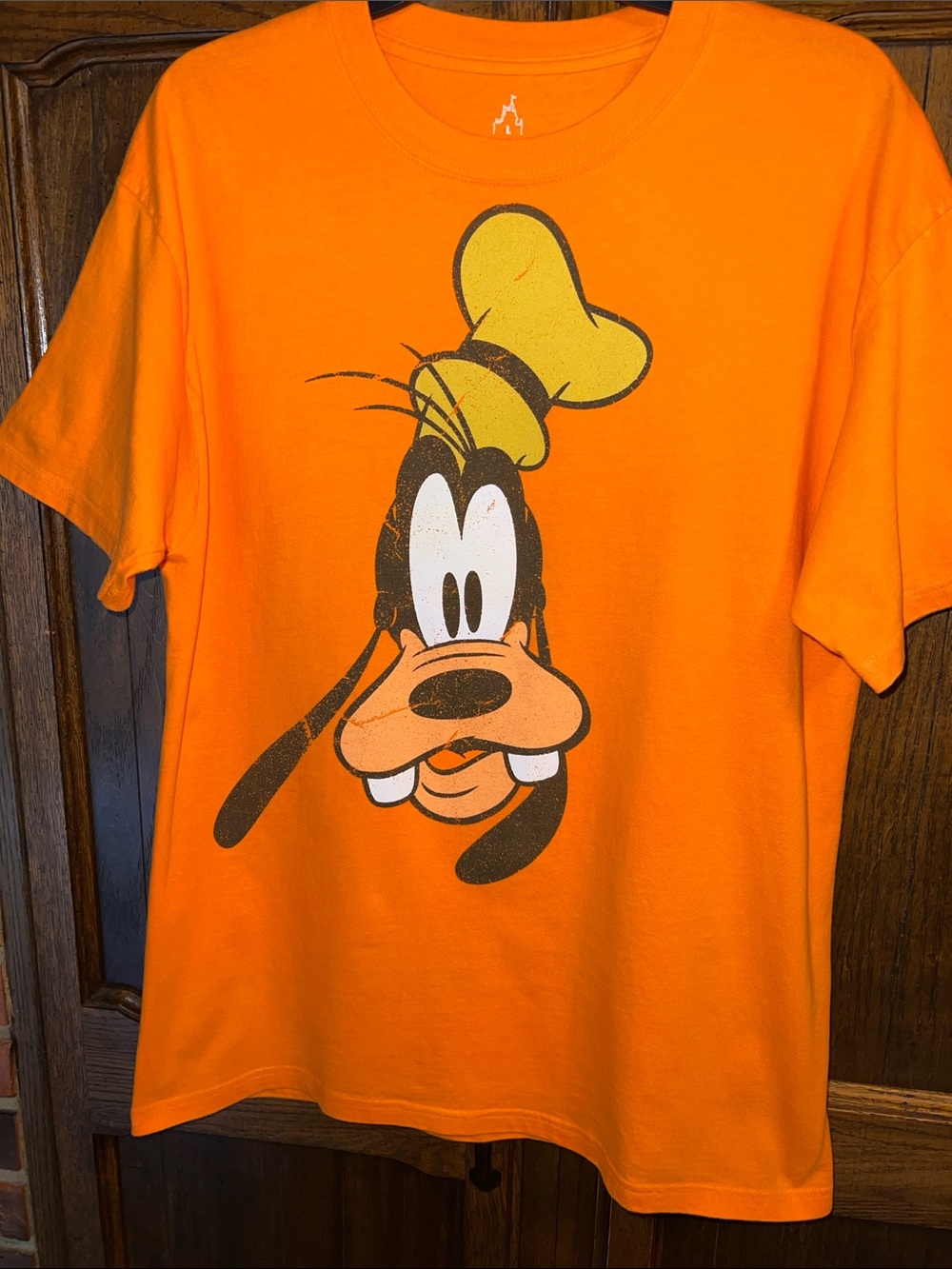 Disney Orange Goofy Double Sided T Shirt Large